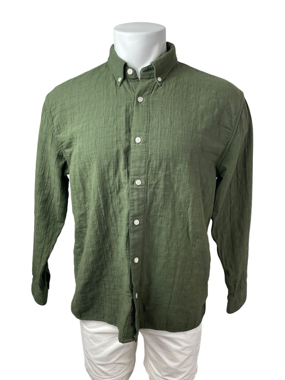 Abercrombie & Fitch Men's Green Long Sleeve Casual Button Down Shirt Top Size M